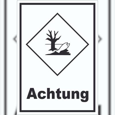 HB-Druck Aufkleber Kenn­zeichen Umwelt­gefähr­dend Achtung Fisch Wasser Baum A0 (841x1189mm)