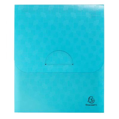Exacompta 55799E 5x Fächermappe Hochformat, 6 Fächer Recycling-PP, Kollektion Pop'N Co - Cyan