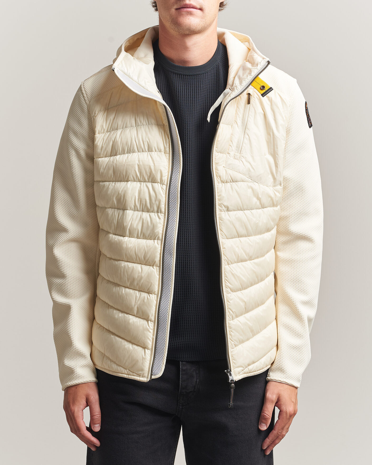 Parajumpers Nolan Warm Up Hybrid Hooded Jacket Warm Ivory men L Hvid