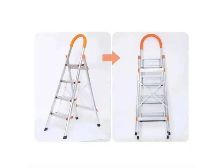 Escabeau pliant télescopique moderne en aluminium, portable pour la maison et l'intérieur, escalier multifonctionnel pour cuisine, échelle à marches en chevrons