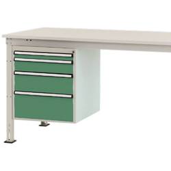 Manuflex ZB4764.6011 Gehäuse-Unterbau Stationär, Nutzhöhe 500 mm mit 4 Schubfächer. Für Tischtiefe 1200 mm