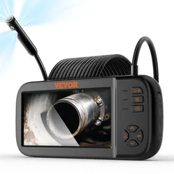 VEVOR Endoskopkamera mit Licht Dreifach Linsen Industrie Endoskop 4,5" IPS Bildschirm Inspektionskamera 1920x1080 Wasserdichtes Rohrkamera Inspektion von Automotoren Abwasserkanälen HVAC-Kanälen