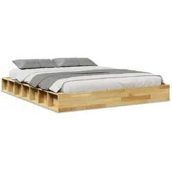 vidaXL Massivholzbett ohne Matratze 140x200 cm Eichenholz
