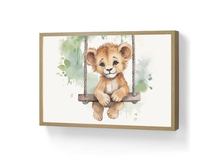 OnlyWow Wandleuchte MIT Akku Löwe - Tier - Kinder - Dschungel 60x40 cm, Weiß, Rechteckig, LED integrated, 60x40x8 cm, Lampen & Leuchten, Innenbeleuchtung, Wandleuchten