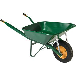 Haemmerlin Schubkarre Winkeleisenkarre, Tragkraft 250 kg, mit Luftbereifung, Stahlmulde, 100 Liter