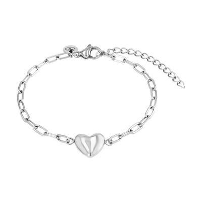 Armband TOM TAILOR "Schmuck Geschenk Edelstahl Herz", silber (edelstahlfarben), Armbänder, Damen, 20cm, Edelstahl, Armband