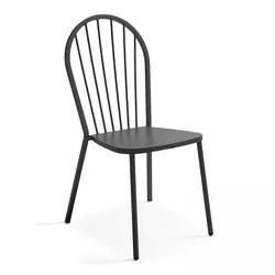 Oviala Business Gartenbistrostuhl aus anthrazitgrauem Metall - Oviala