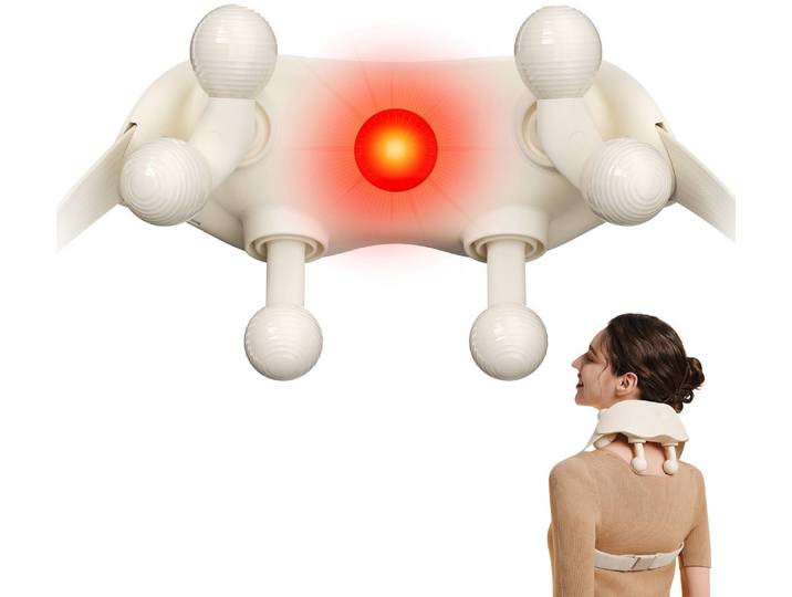 SKG – Draadloos Schouder- & Nekmassageapparaat met warmte en 360 graden rolmassage – HS500-2 – Wit