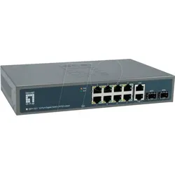 LEVELONE GEP1221 - Switch, 12-Port, Gigabit Ethernet, PoE+, SFP