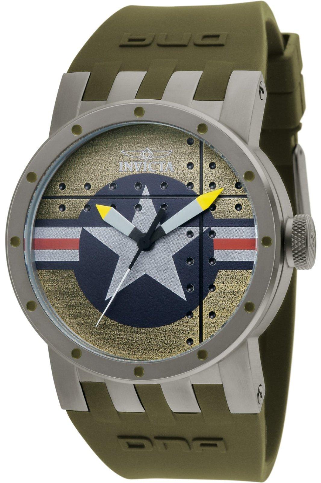Invicta DNA 11648 Herren Uhr - Quartz Bewegung - Edelstahl mit Grünem Zifferblatt - 46 mm