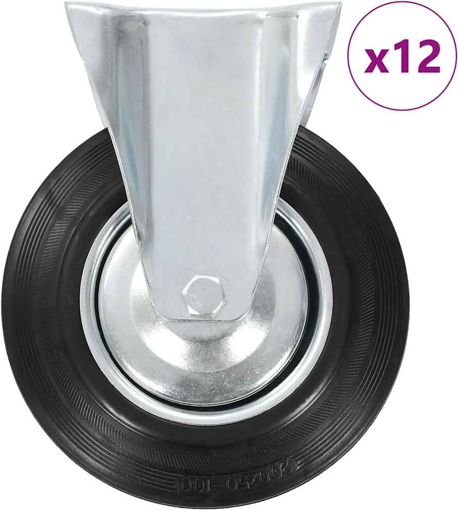 vidaXL 12 pcs Roulettes fixes 200 mm