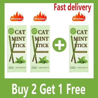 Inspire Picks Natural Matatabi Silvervine Cat Sticks Dental Chew & Interactive Cat Toy 3 Pcs
