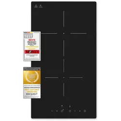 Exquisit Kochfeld EKC 300-380 | Glaskeramik | Touch Control | 2 Kochstellen | Rahmenlos | 3000 W
