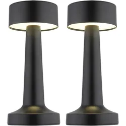 Tischlampe Tischleuchte Wohnzimmerleuchte Metall Akku dimmbar CCT Schaltung, 1,2W 65Lm 2700K 4000K 6500K, H 21 cm, 2er Set