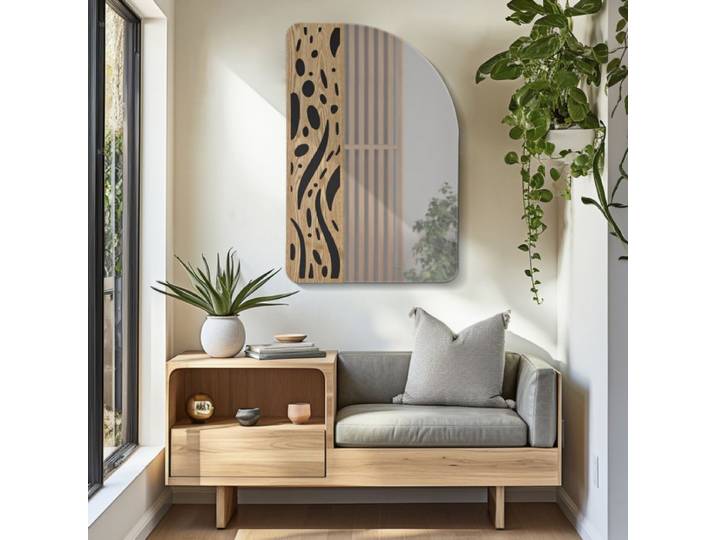 Miroir mural demi-arche 60x90 cm Lazio Bois et Noir