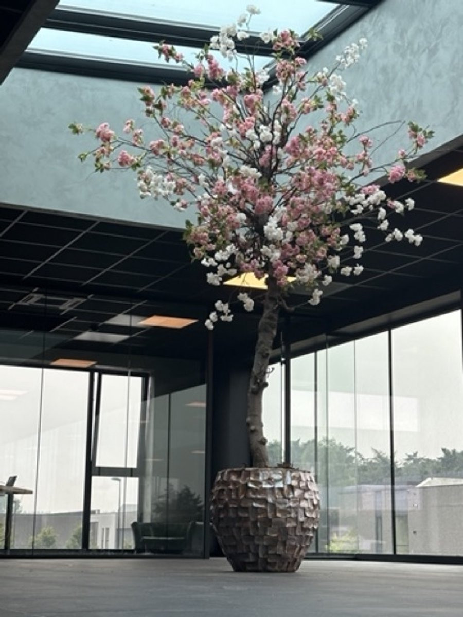 Seta Fiori Kunst Bloesemboom Sakura - 350 cm - Roze/Creme roze - Voor binnen