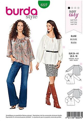 burda Schnitt 6227 "Bluse im Boho-Stil"