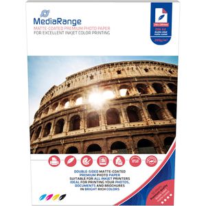MediaRange Fotopapier MRINK102, für Inkjet, A4, 200 g/m², beidseitig, matt, 50 Blatt