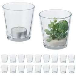 Relaxdays Teelichtgläser 20er Set Transparent