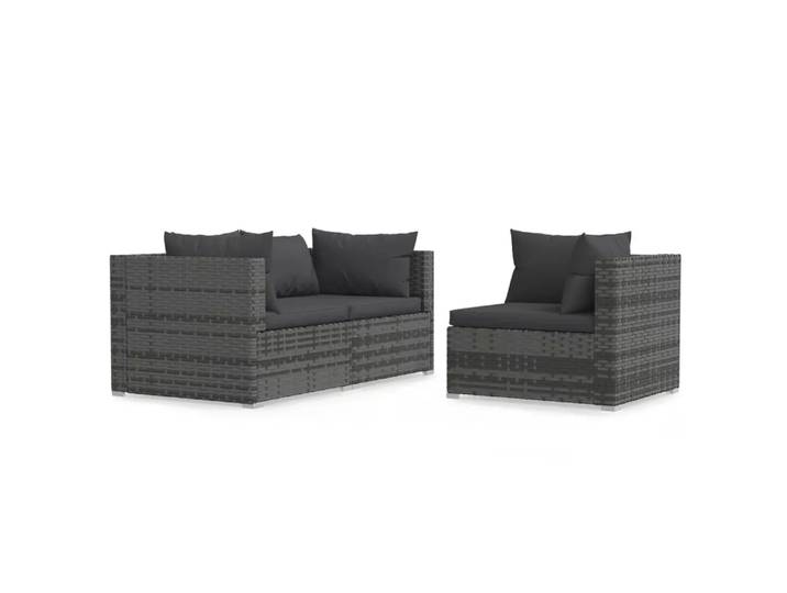 VidaXL - Garten-lounge-set poly-rattan, One Size, Grau