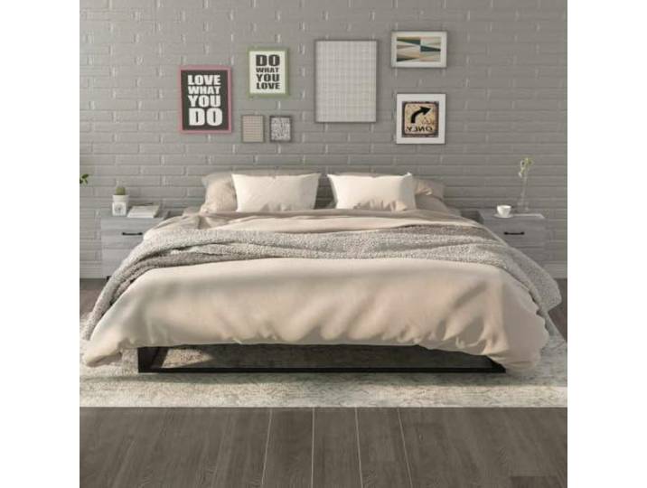 HEFZGDB Nachttische 2 STK. Grau Sonoma 40x35x47,5 cm mit Metallbeinen und Schubladen - Industrieller Charme für Ihr Schlafzimmer - Stabile Nachttische mit robuster Oberplatte