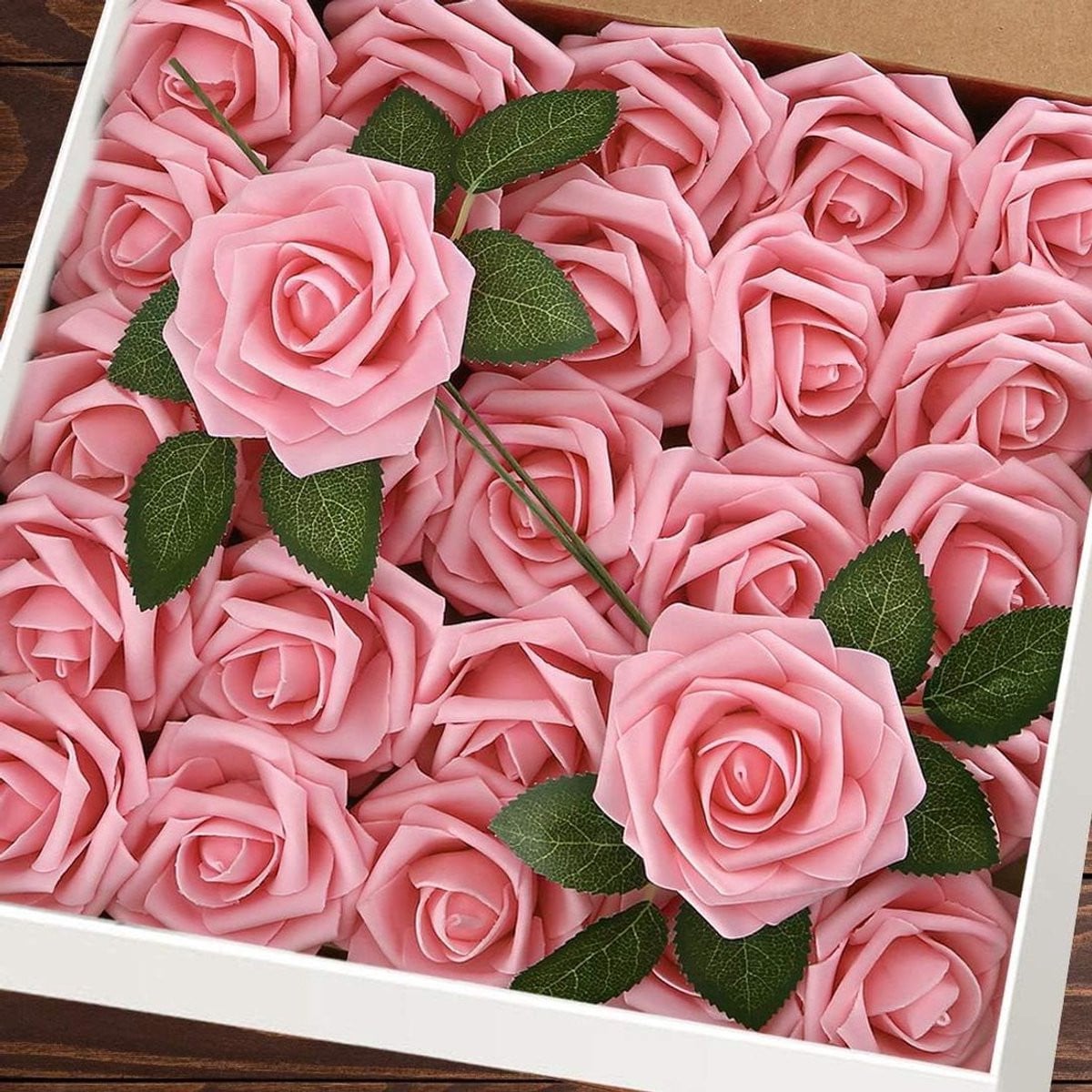 25 stuks Kunstbloemen Rozen - Roze Nepbloemen voor Decoratie