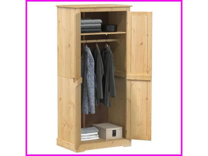 Garde-robe - V BESTLIFE - Corona - Bois de pin massif - 2 portes - 76x50x170 cm