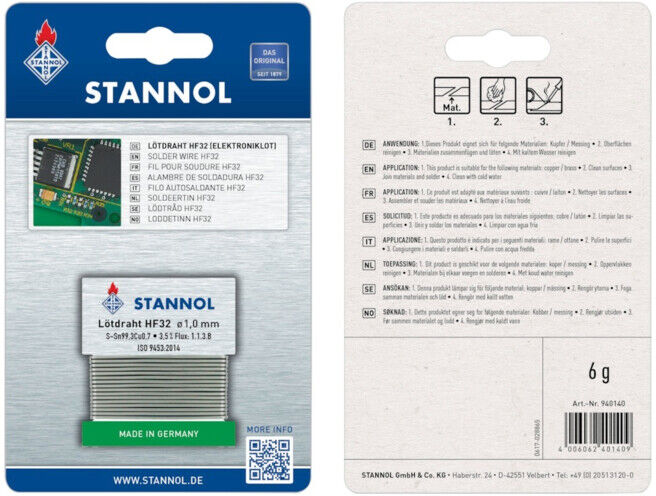 STANNOL Soudure électronique n°940140SB 6 g (940140)