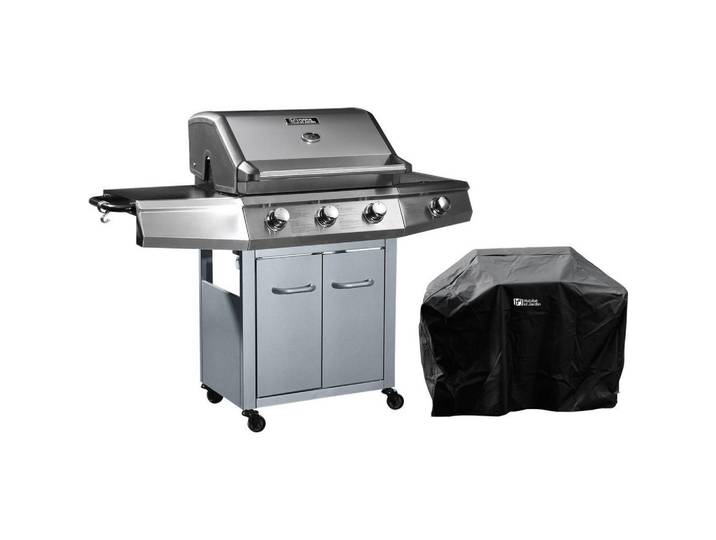 Habitat Garten Gasgrill bingo 4 Silber, Grau, Metall, 57x115x143 cm, Grills, Gasgriller