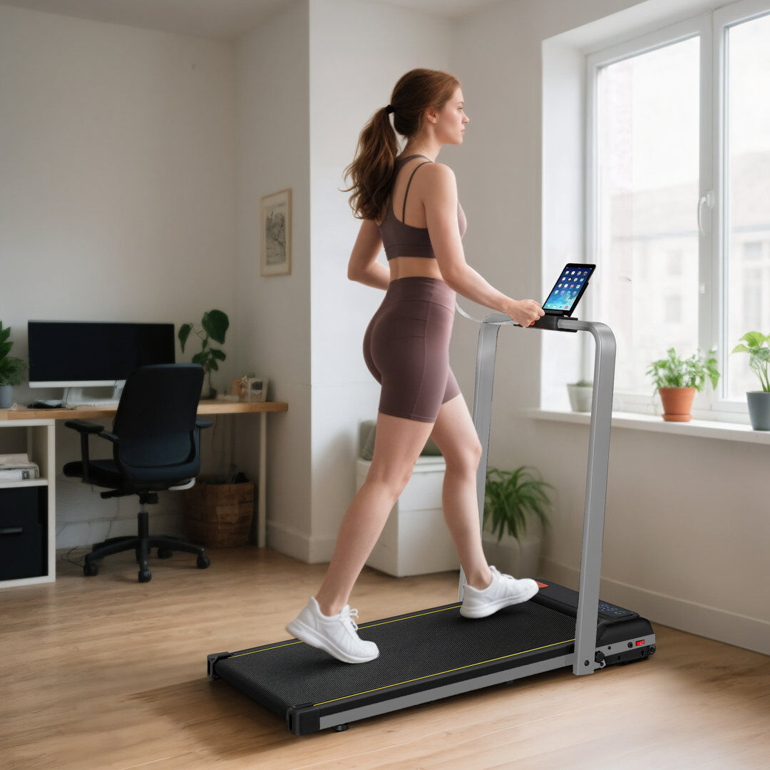 HOMCOM Folding Treadmill with Incline for Home Office 2.0HP Silver Tone