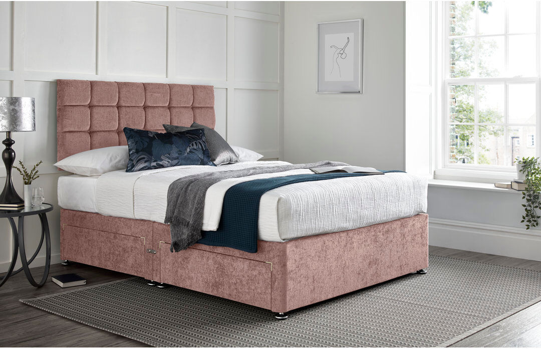 Wayfair Sleep Wattenberg Divan Bed with 24" Headboard on Struts Mink Double (4'6)