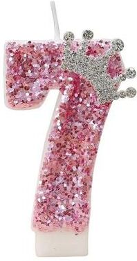 Uplift Essentials Princess Crown Pink Numeral Cake Candle 7