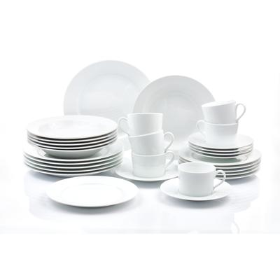 Kombiservice RETSCH ARZBERG "HEIKE WEISS, Geschirr-Set 30-teilig für 6 Personen, Porzellan, rund", weiß, 30 Stk., Porzellan, Geschirr-Sets, Kombiservice, Geschirrklassiker in der traditionellen runden Form, zeitlos und chic