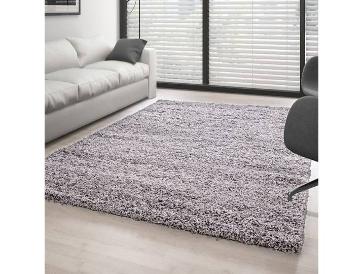 Tapis Shaggy pile longue couleur unique GRIS CLAIRE (160x230 cm)