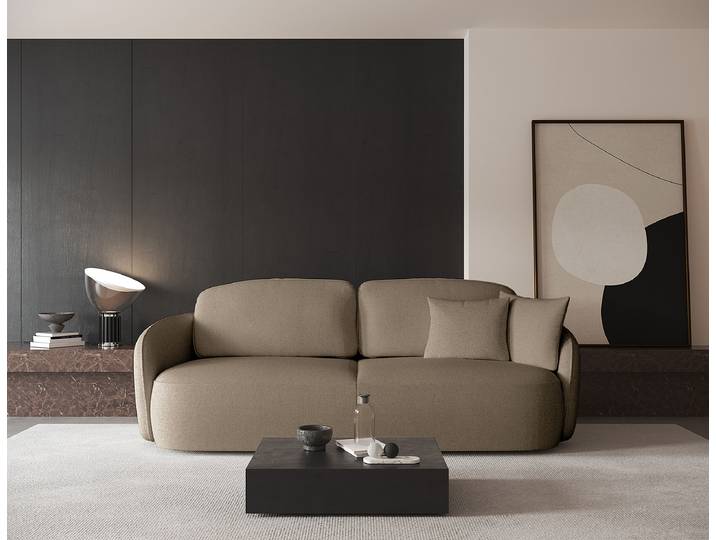 Schlafsofa Braun/Braun Webstoff Melea 254 x 96 x 105cm mit Schlaffunktion Modern