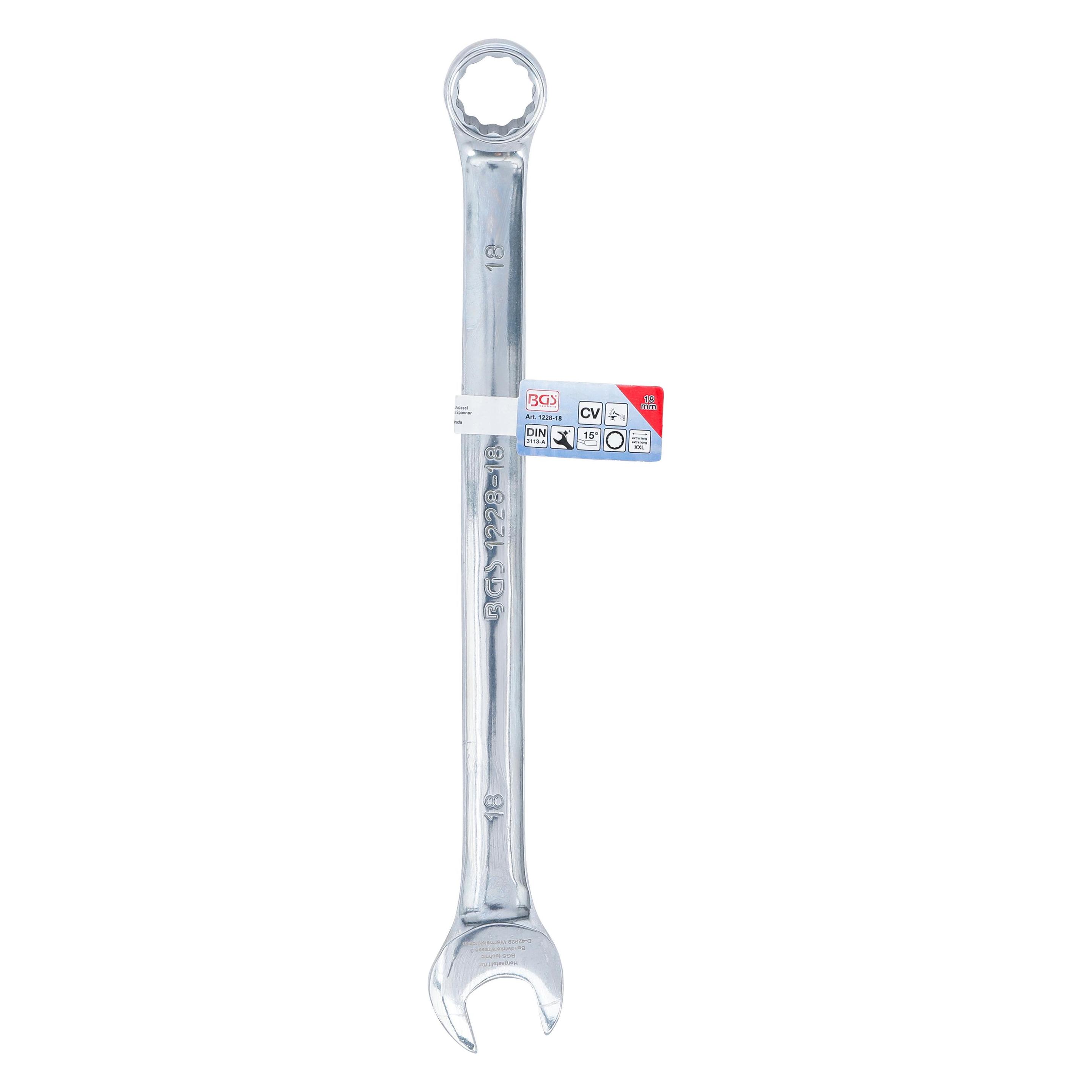 BGS Maul-Ringschlüssel | extra lang | SW 18 mm (18 mm) (1228-18)