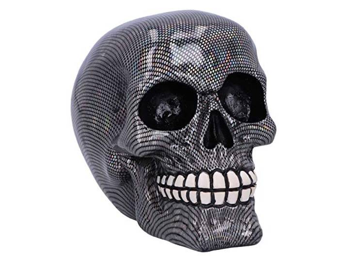Nemesis Now Holografische Zilveren Visnet Schedel Ornament, 16,5cm