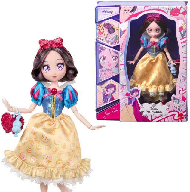 Disney Collector Snow White Manga Doll with Articulated Body and Accessories, 22 cm Tall, Mattel