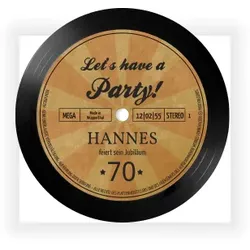 Einladungskarte Geburtstag: Vinyl Record mit Foto in Schwarz
