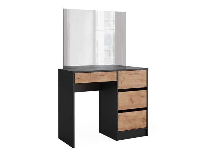 Coiffeuse Sherry 90cm avec miroir Anthracite/Chêne doré Vicco 52031