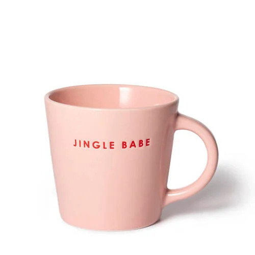 Vondels cappuccino mok JINGLE BABE roze 250 ml