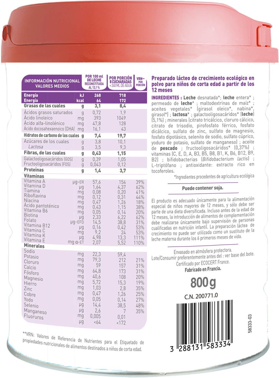 BabyBio Óptima Crecimiento 3 800 g