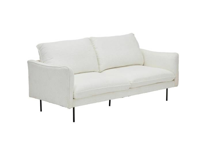 Mid.you Sofa, Weiss, Metall, Füllung: Schaumstoff,Schaumstoff, Taschenfederkern, 198x90x85 cm, Wohnzimmer, Sofas & Couches, Heimkino Sofas