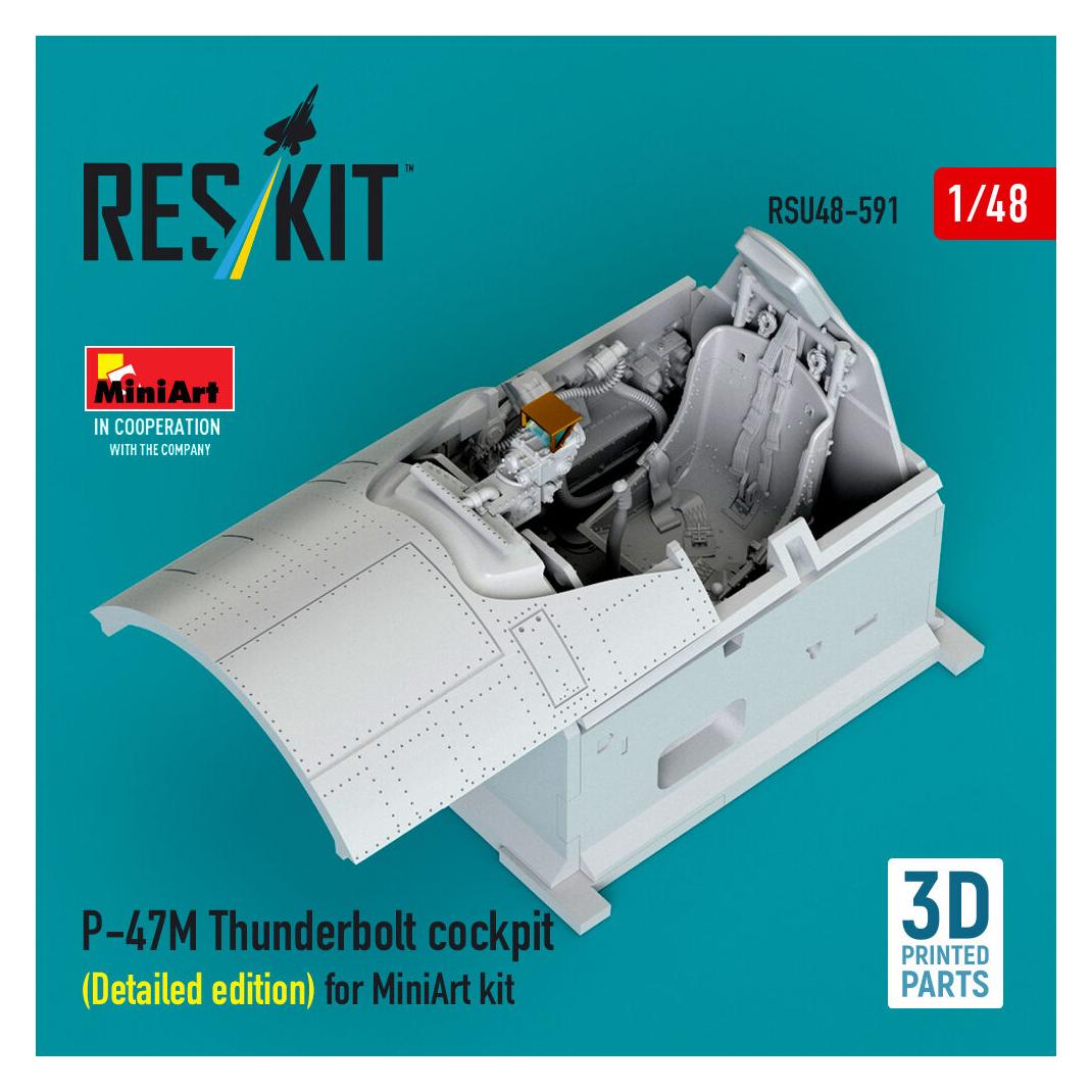ResKit P-47M Thunderbolt cockpit (Detailed edition) for MiniArt kit (3D Printed) (RSU48-0591)