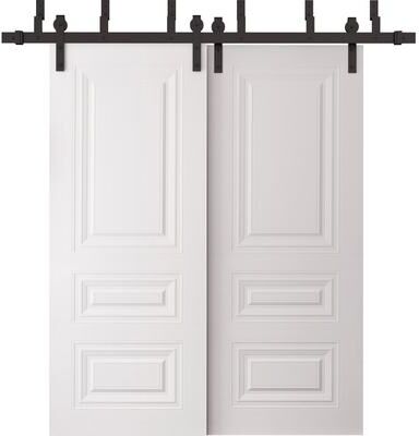 SARTODOORS Basic 9233 White Wood Barn Bypass Doors