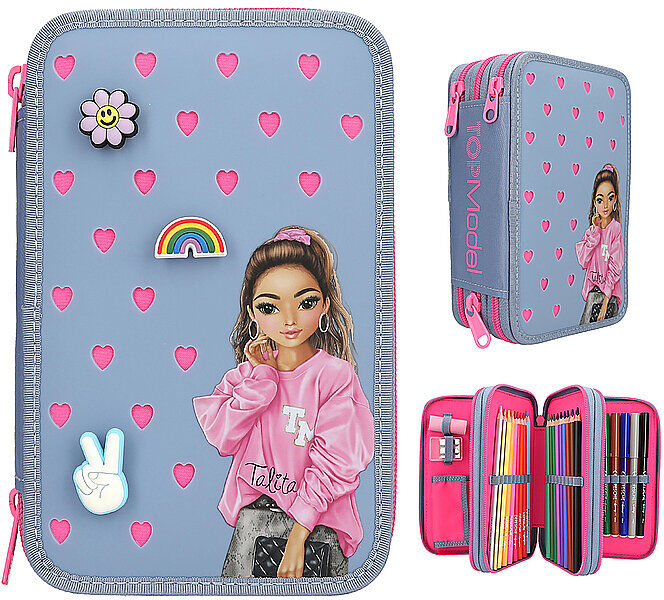 TOP MODEL 3-fach Federtasche mit Silikon  B