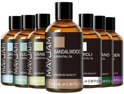 Inspired Finds MAYJAM 100ml Essential Oil With Dropper Sandalwood, Lavender, Eucalyptus, Vanilla Aromatherapy For Diffusers & Candles citronella 100ml