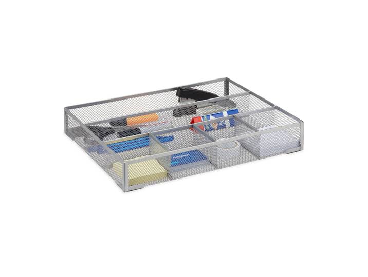 Schreibtischorganizer Metall gross Silber