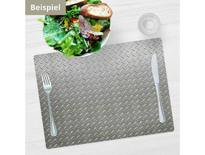 Tischset Stahlblech Riffe 4er-Set 44 x 32cm Silber