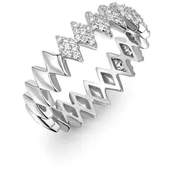 ANIA HAIE - RING - Half Pavé Sparkle - silver